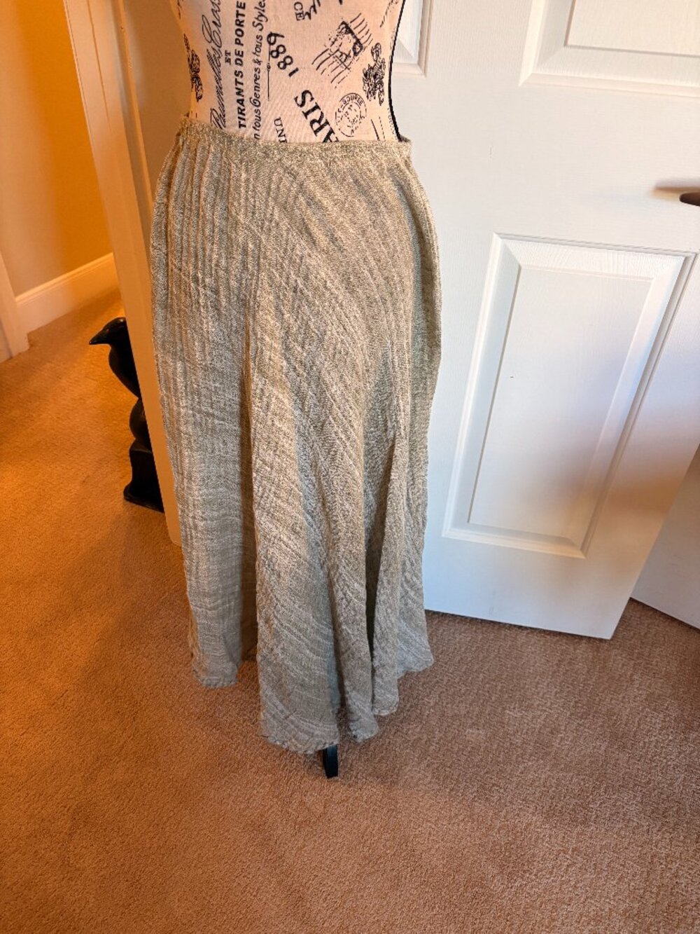 La Bottega Di Brunella Linen Skirt Light Green EC